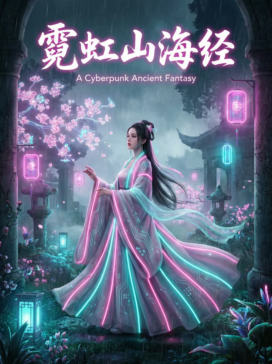 白虎 古风奇缘短剧 - 霓虹山海经海报